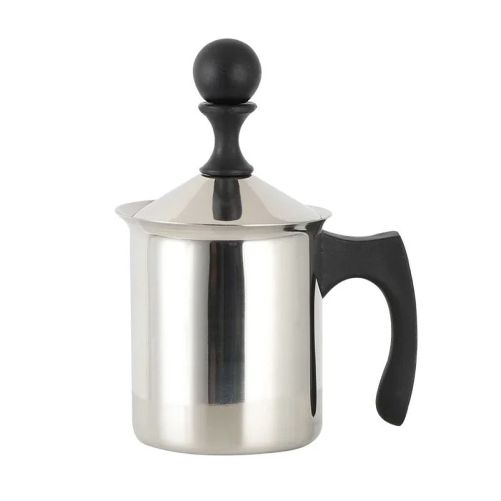 JUSTINLAU Stainless Steel Milk Frothing Pitcher Manual Foam Maker With Double Filter Screen 6