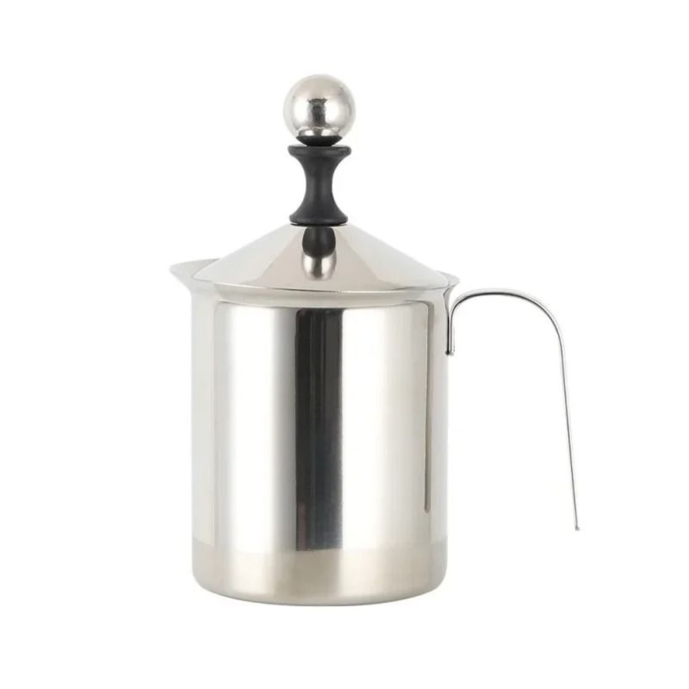 JUSTINLAU Stainless Steel Milk Frothing Pitcher Manual Foam Maker With Double Filter Screen 7