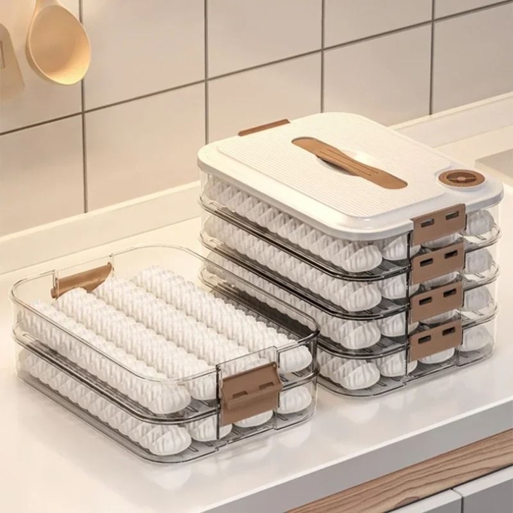 Stackable Refrigerator Storage Box Transparent Dumpling Preservation Quick Freezing Container 2