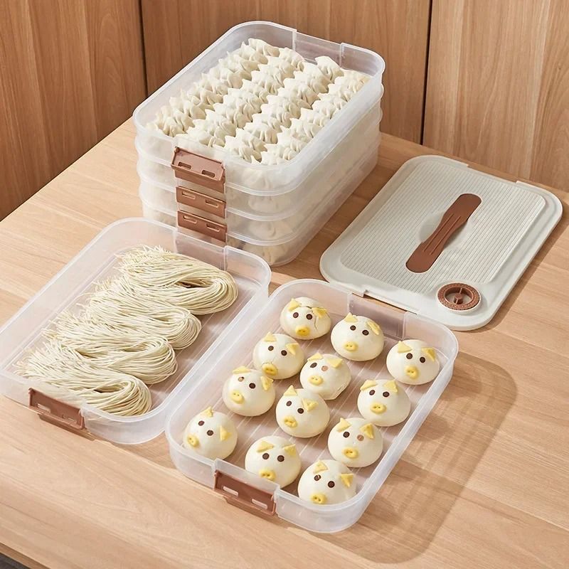 Stackable Refrigerator Storage Box Transparent Dumpling Preservation Quick Freezing Container 3