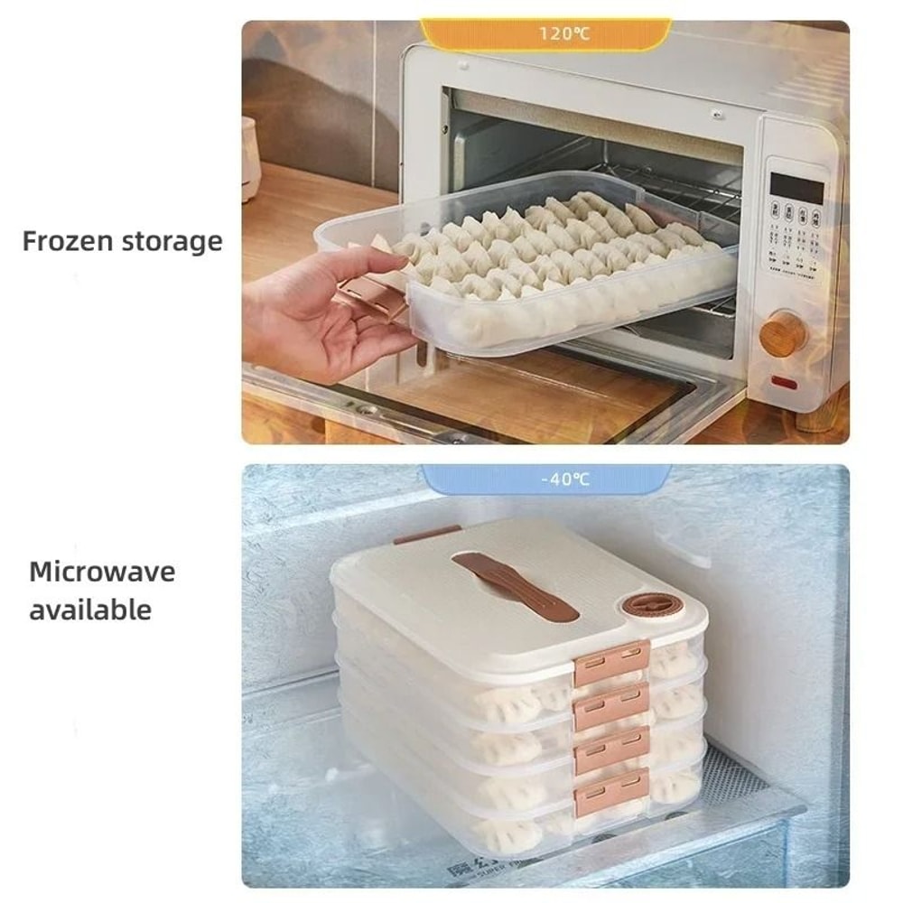 Stackable Refrigerator Storage Box Transparent Dumpling Preservation Quick Freezing Container 4
