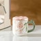 HandPainted Relief Rose Ceramic Mug Romantic Ins Style Coffee Tea Cup With Lid 7
