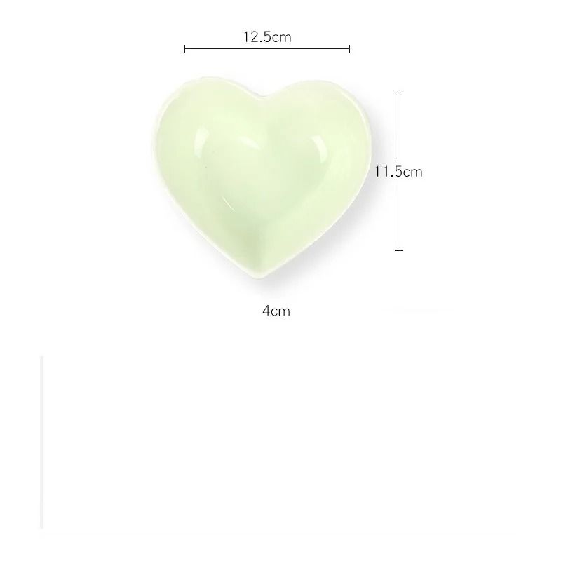 Cute Love Heart Ceramic Saucer Elegant Dessert Salad And Snack Tray For Modern Tableware 7