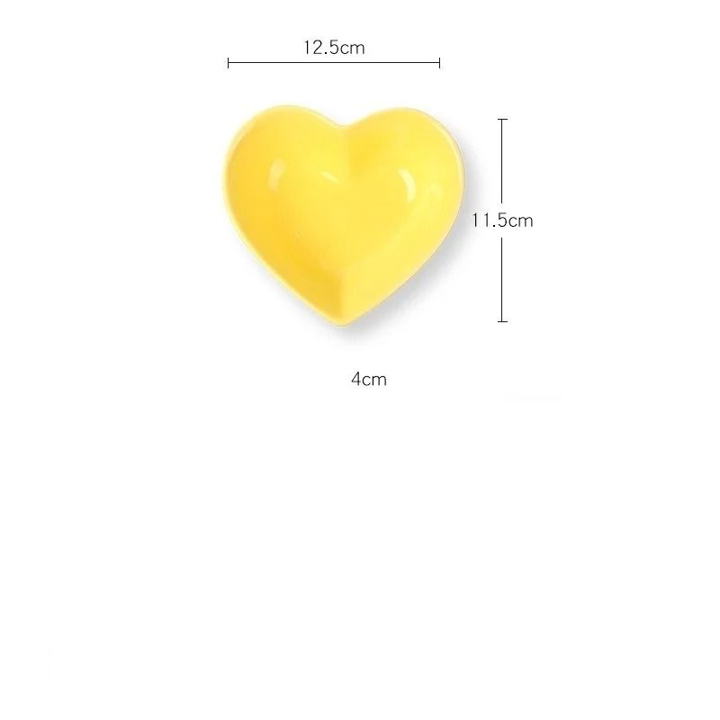 Cute Love Heart Ceramic Saucer Elegant Dessert Salad And Snack Tray For Modern Tableware 8