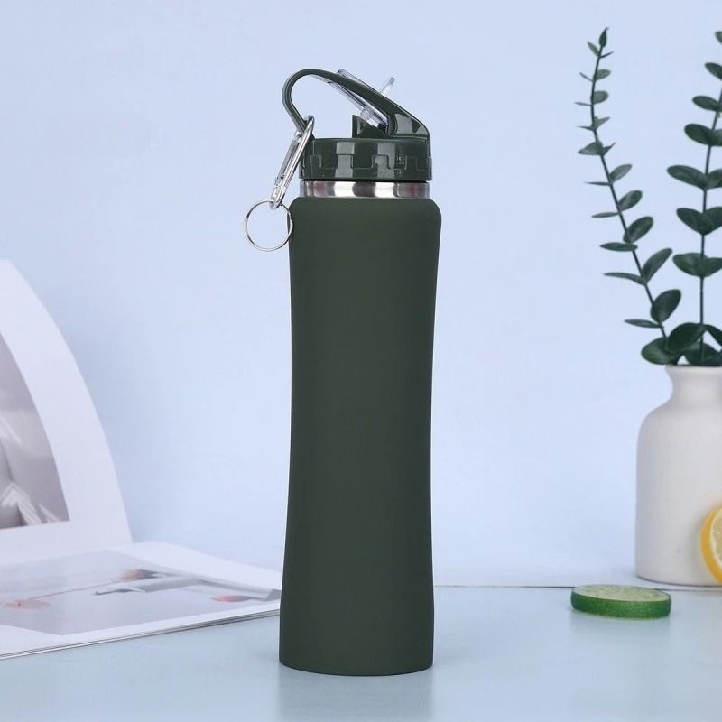 JUSTINLAU Stainless Steel Thermos Cup 600ml750ml Vacuum Insulated Kids Straw Cup 10