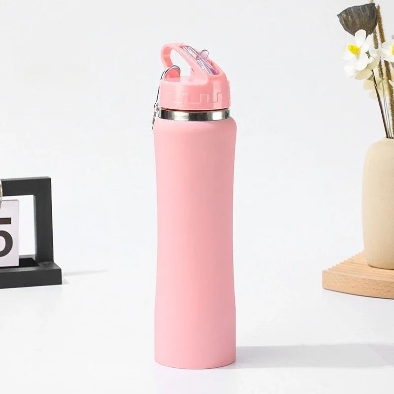 JUSTINLAU Stainless Steel Thermos Cup 600ml750ml Vacuum Insulated Kids Straw Cup 8