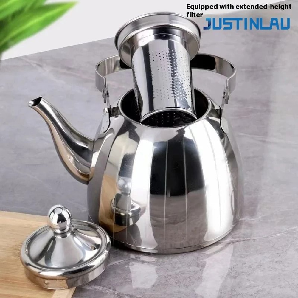 Stainless Steel Tea Pot With Filter 1L15L2L Large Capacity Flower Teapot 0