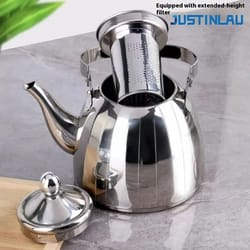 stainless steel tea pot with filter – 1l/1.5l/2l large capacity flower teapot