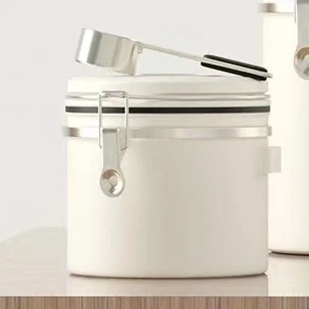 Stainless Steel Coffee Beans Vacuum Storage Jar Large Capacity Airtight Container With Spoon 9