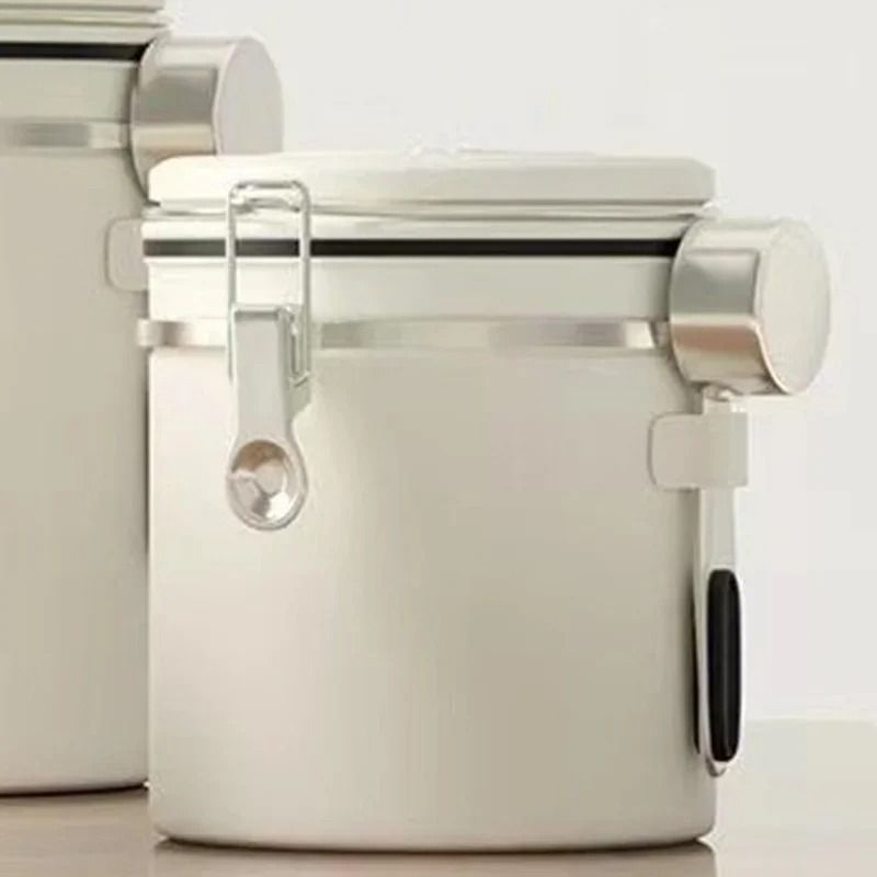 Stainless Steel Coffee Beans Vacuum Storage Jar Large Capacity Airtight Container With Spoon 10