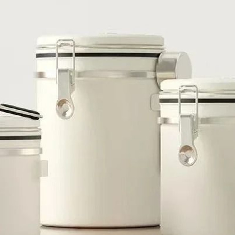 Stainless Steel Coffee Beans Vacuum Storage Jar Large Capacity Airtight Container With Spoon 11