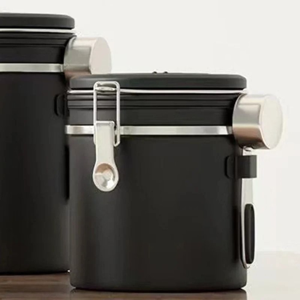 Stainless Steel Coffee Beans Vacuum Storage Jar Large Capacity Airtight Container With Spoon 13