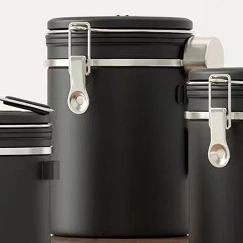 Stainless Steel Coffee Beans Vacuum Storage Jar Large Capacity Airtight Container With Spoon 14
