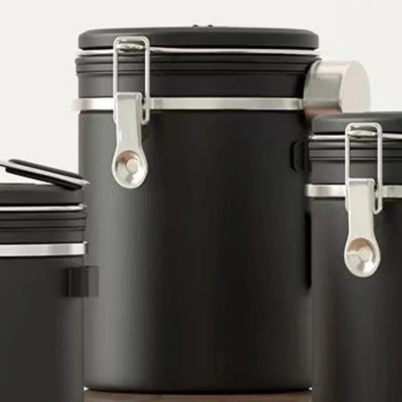 Stainless Steel Coffee Beans Vacuum Storage Jar Large Capacity Airtight Container With Spoon 14