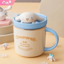 sanrio 3d doll lid ceramic mug – cute hello kitty, my melody & cinnamoroll 320ml coffee cup