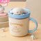 Sanrio 3D Doll Lid Ceramic Mug Cute Hello Kitty My Melody Cinnamoroll 320ml Coffee Cup 0