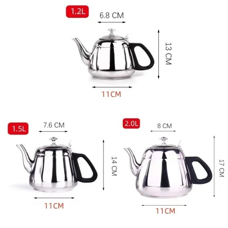 Stainless Steel Teapot Hot Water Kettle Metal Coffee Pot With Tea Strainer 5