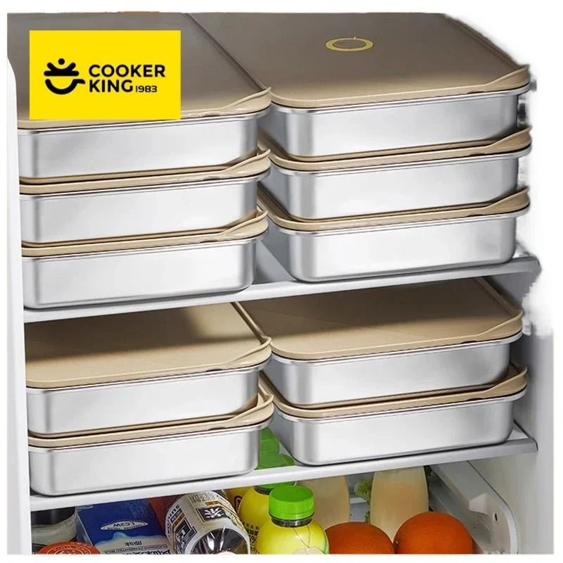 COOKER KING Stainless Steel Food Storage Container MultiPurpose Dumpling Tray Refrigerator Organi 3