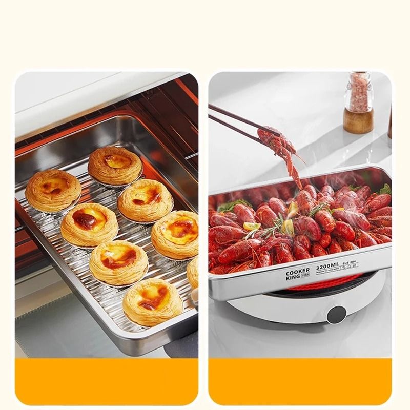 COOKER KING Stainless Steel Food Storage Container MultiPurpose Dumpling Tray Refrigerator Organi 4