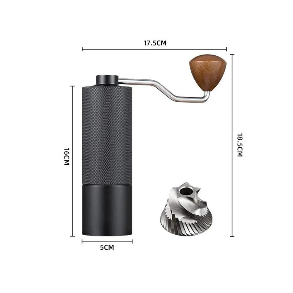 Adjustable Manual Coffee Bean Grinder Diamond Texture CNC Stainless Steel Core Double Bearing 9