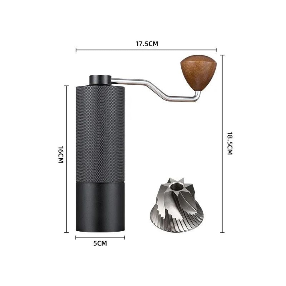 Adjustable Manual Coffee Bean Grinder Diamond Texture CNC Stainless Steel Core Double Bearing 11