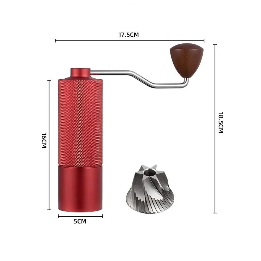 Adjustable Manual Coffee Bean Grinder Diamond Texture CNC Stainless Steel Core Double Bearing 13