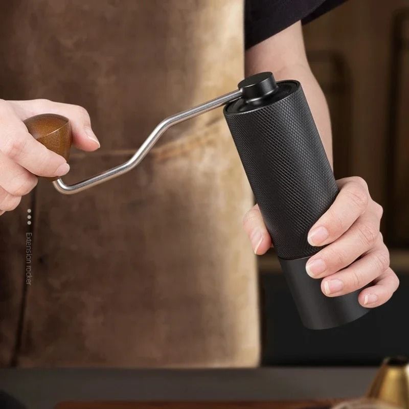 Adjustable Manual Coffee Bean Grinder Diamond Texture CNC Stainless Steel Core Double Bearing 4