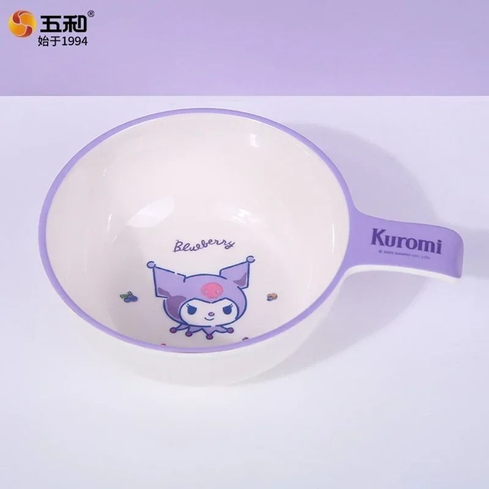 Sanrio Kuromi Cartoon Divided Plate Set Cute Kids AntiFall Tableware 9