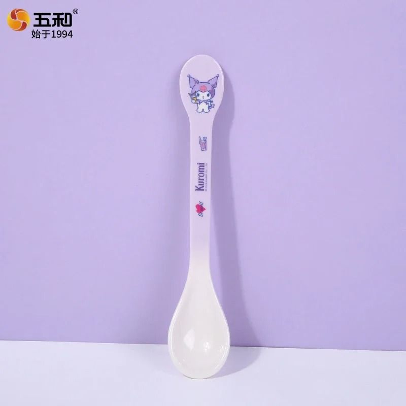 Sanrio Kuromi Cartoon Divided Plate Set Cute Kids AntiFall Tableware 6