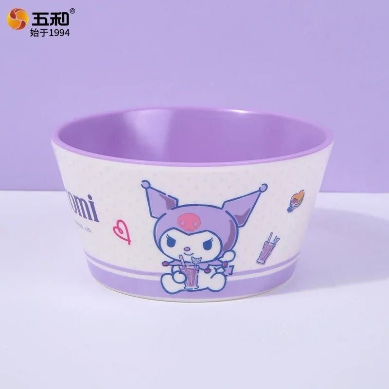 Sanrio Kuromi Cartoon Divided Plate Set Cute Kids AntiFall Tableware 13