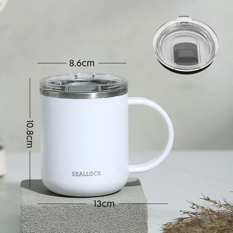 304 Stainless Steel Insulated Water Cup 450ml AntiScalding Milk Juice Mug With Lid 10