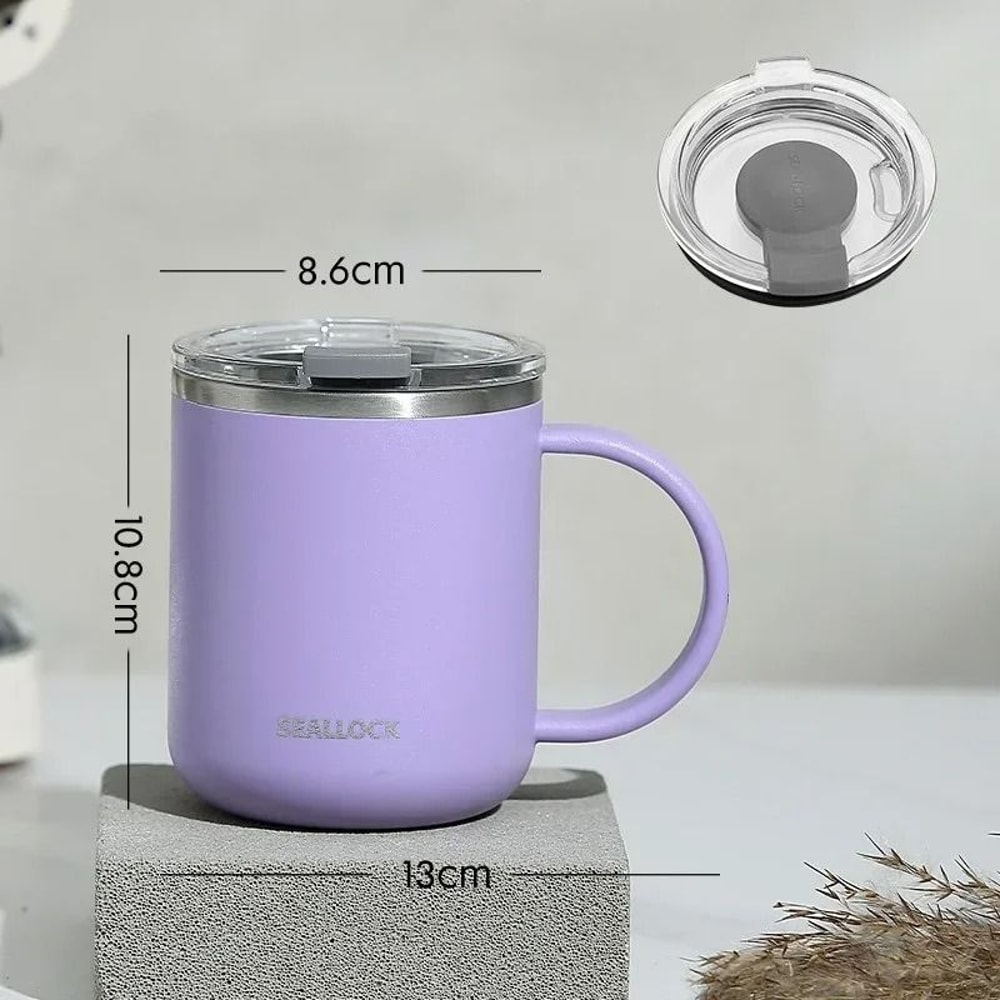 304 Stainless Steel Insulated Water Cup 450ml AntiScalding Milk Juice Mug With Lid 11