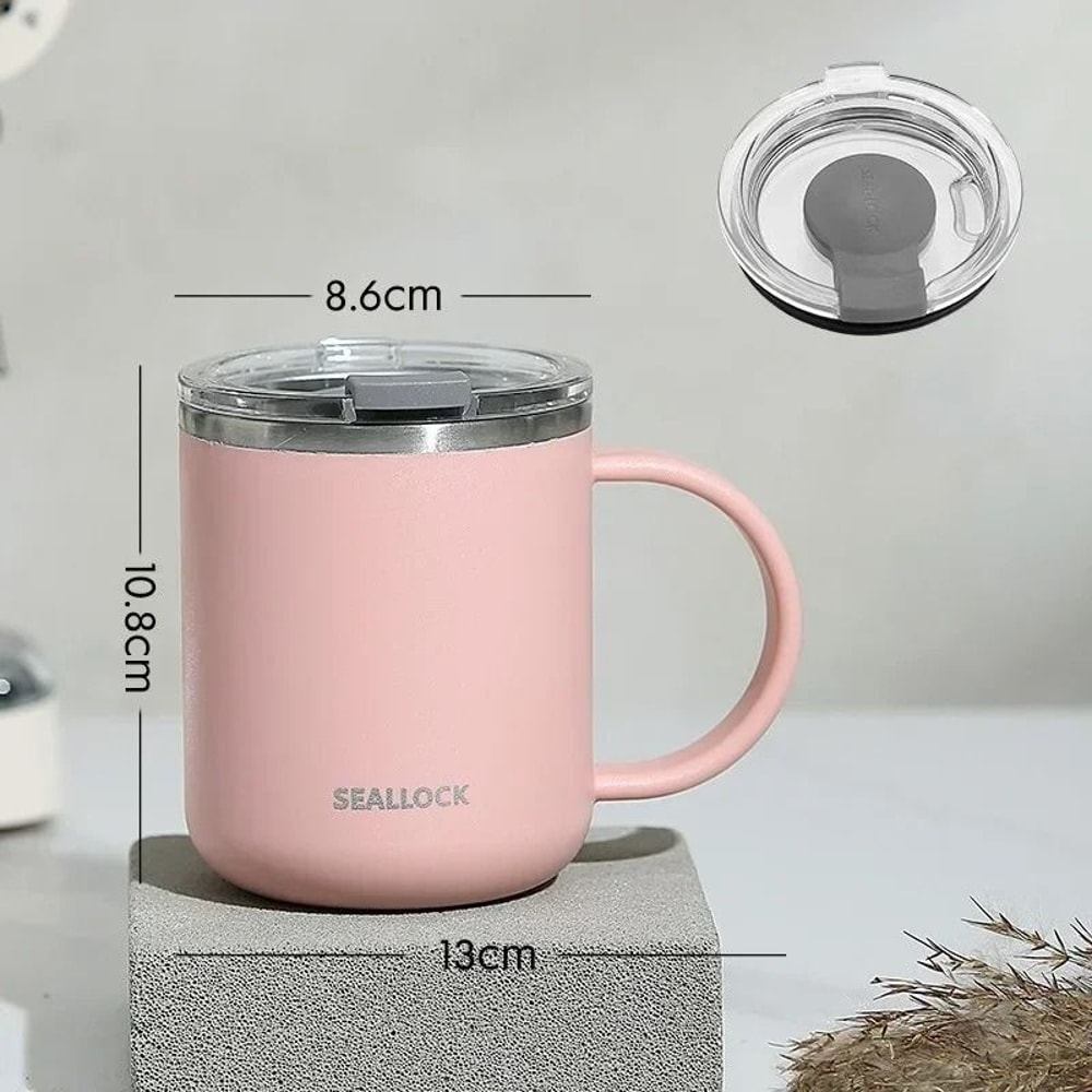 304 Stainless Steel Insulated Water Cup 450ml AntiScalding Milk Juice Mug With Lid 12