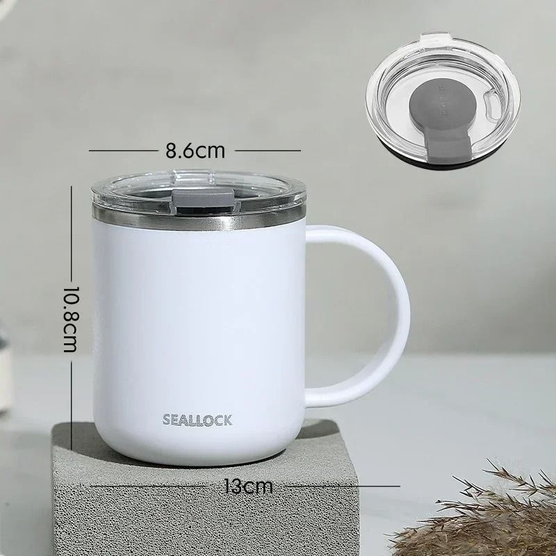 304 Stainless Steel Insulated Water Cup 450ml AntiScalding Milk Juice Mug With Lid 13