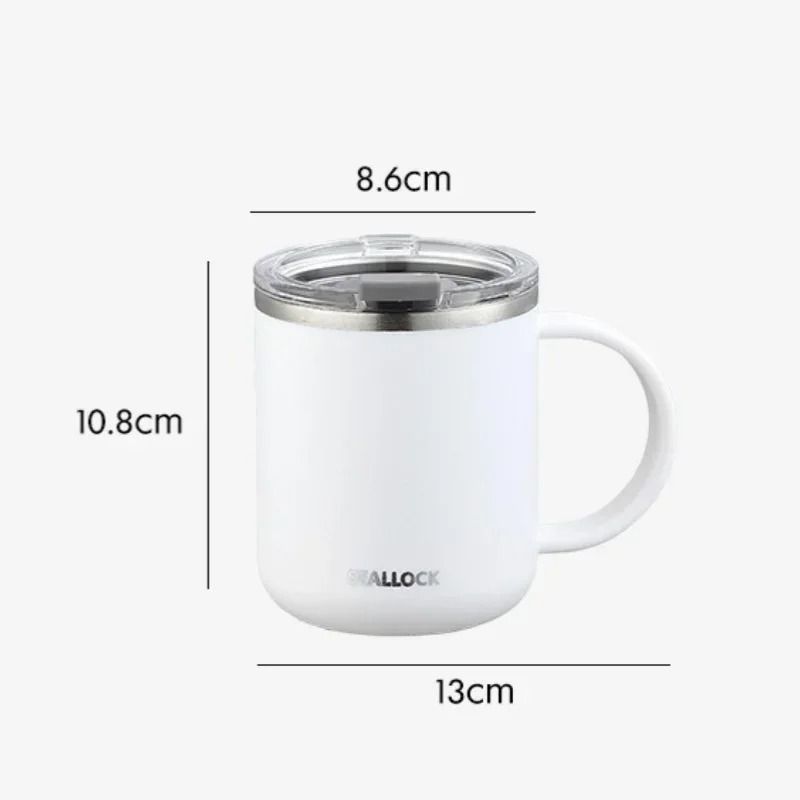 304 Stainless Steel Insulated Water Cup 450ml AntiScalding Milk Juice Mug With Lid 5
