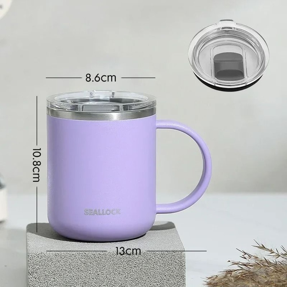 304 Stainless Steel Insulated Water Cup 450ml AntiScalding Milk Juice Mug With Lid 7