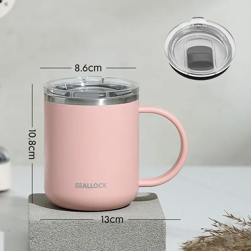 304 Stainless Steel Insulated Water Cup 450ml AntiScalding Milk Juice Mug With Lid 8