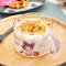 Sanrio Collaboration Transparent Glass Mug 10cm Cute Breakfast Oatmeal Cup With Colored Handle 1