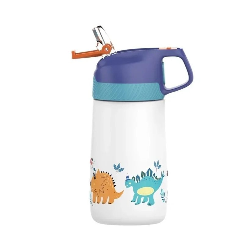 Cartoon Pattern Portable Kids Water Bottle 350ml Stainless Steel Thermo Cup For Travel 9