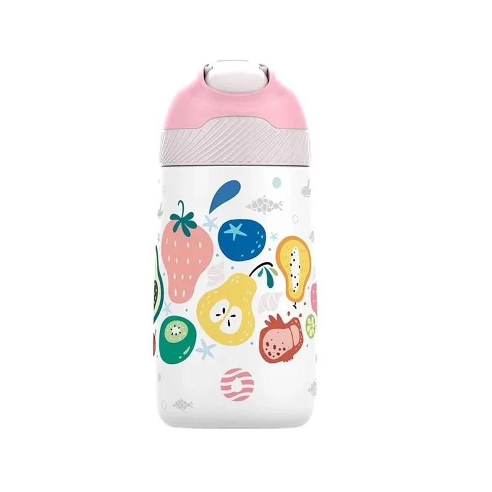 Cartoon Pattern Portable Kids Water Bottle 350ml Stainless Steel Thermo Cup For Travel 6