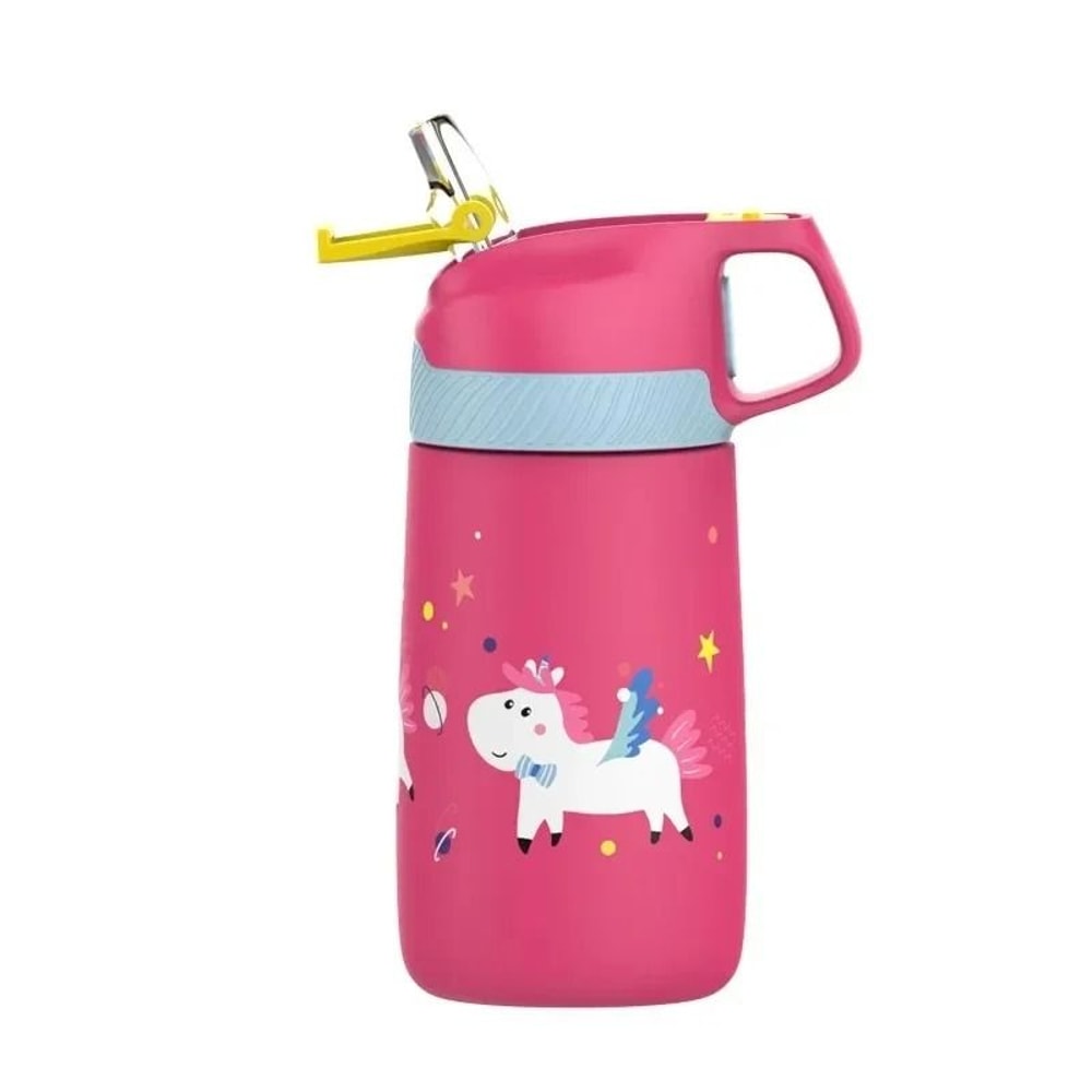 Cartoon Pattern Portable Kids Water Bottle 350ml Stainless Steel Thermo Cup For Travel 7