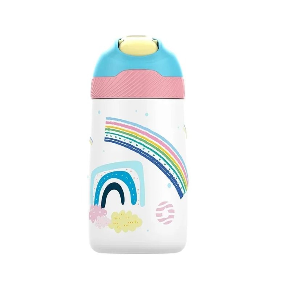 Cartoon Pattern Portable Kids Water Bottle 350ml Stainless Steel Thermo Cup For Travel 13