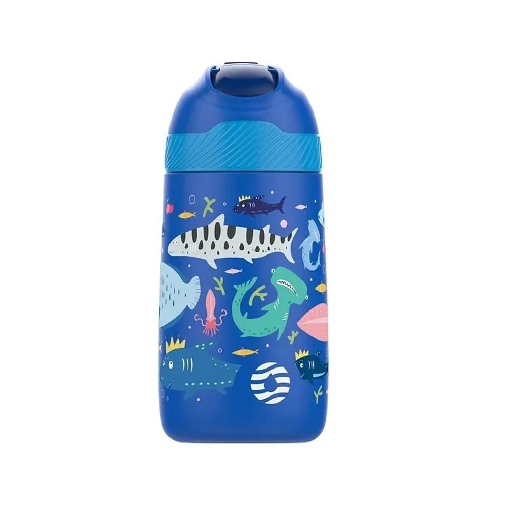 Cartoon Pattern Portable Kids Water Bottle 350ml Stainless Steel Thermo Cup For Travel 15