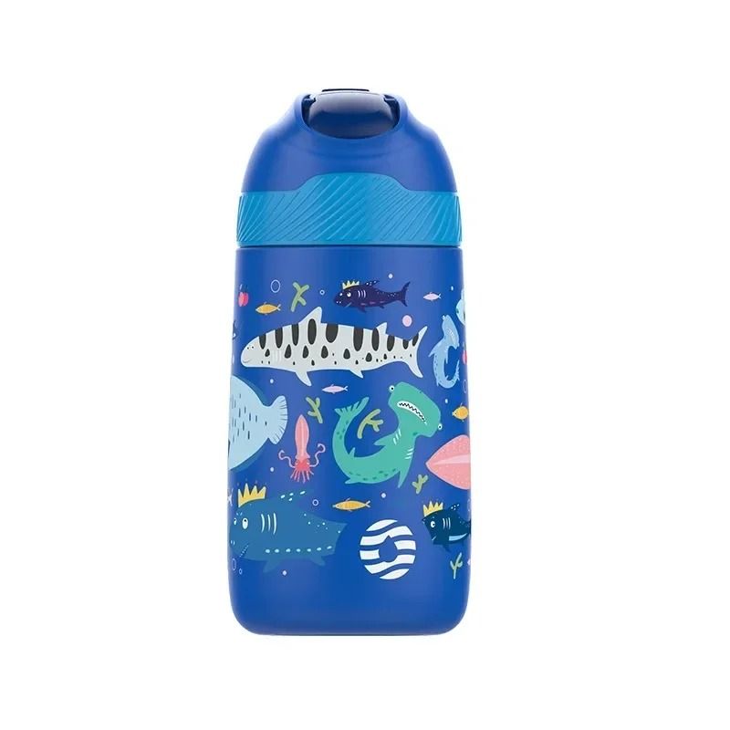 Cartoon Pattern Portable Kids Water Bottle 350ml Stainless Steel Thermo Cup For Travel 15