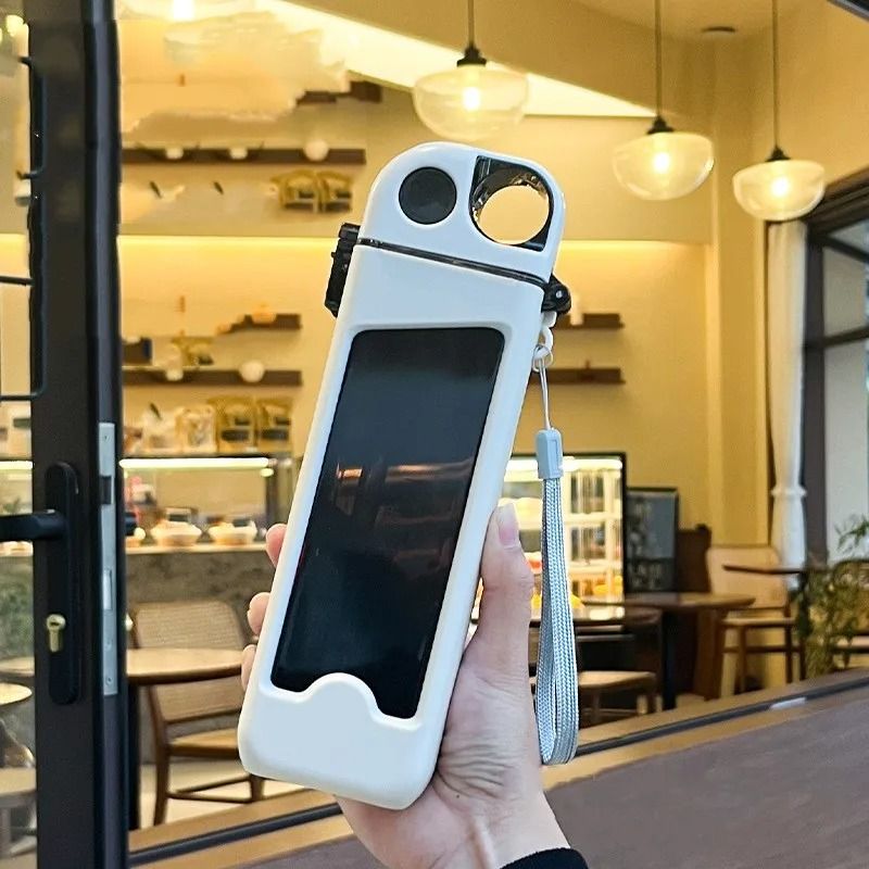 Plastic Straw Rectangular Water Bottle High Color Value Portable FallResistant Cup 1