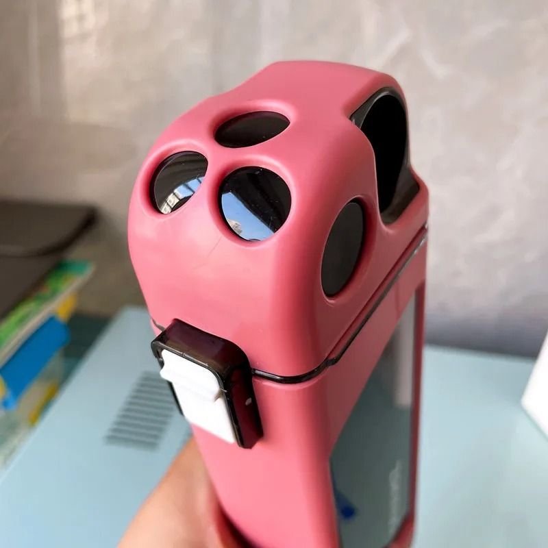 Plastic Straw Rectangular Water Bottle High Color Value Portable FallResistant Cup 3