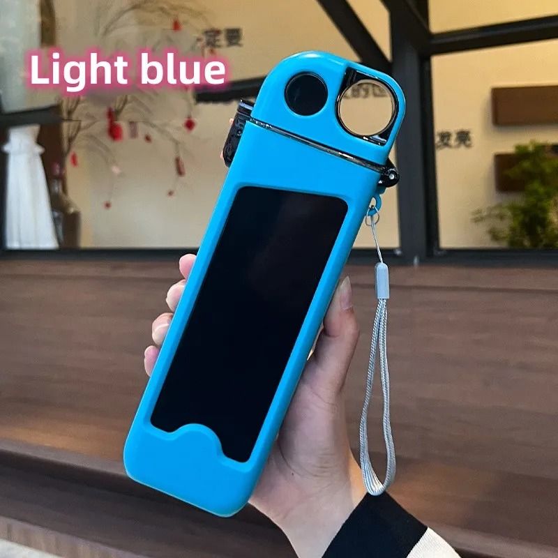 Plastic Straw Rectangular Water Bottle High Color Value Portable FallResistant Cup 7