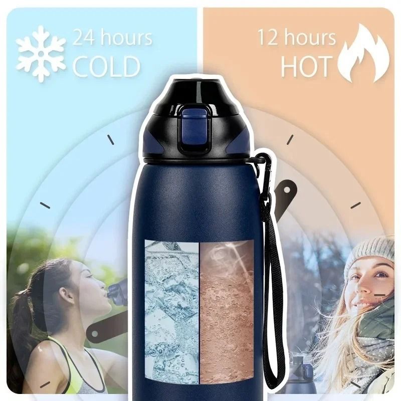 FEIJIAN Stainless Steel Vacuum Sports Bottle Portable Travel Water Bottle For Hot Cold Drinks 1