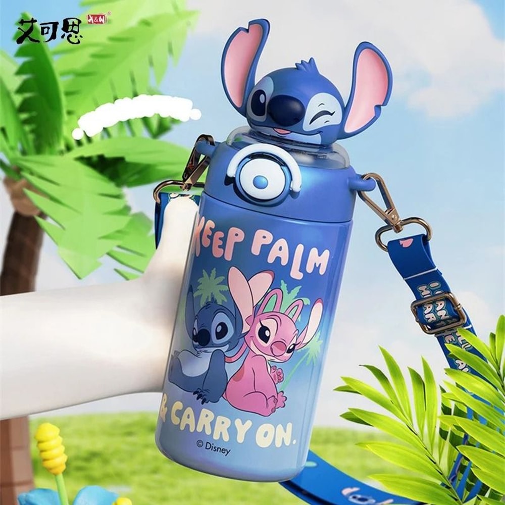 Disney Stitch 600ml Cartoon Thermos Cup Large Capacity Stainless Steel Insulated Water Bottle 1
