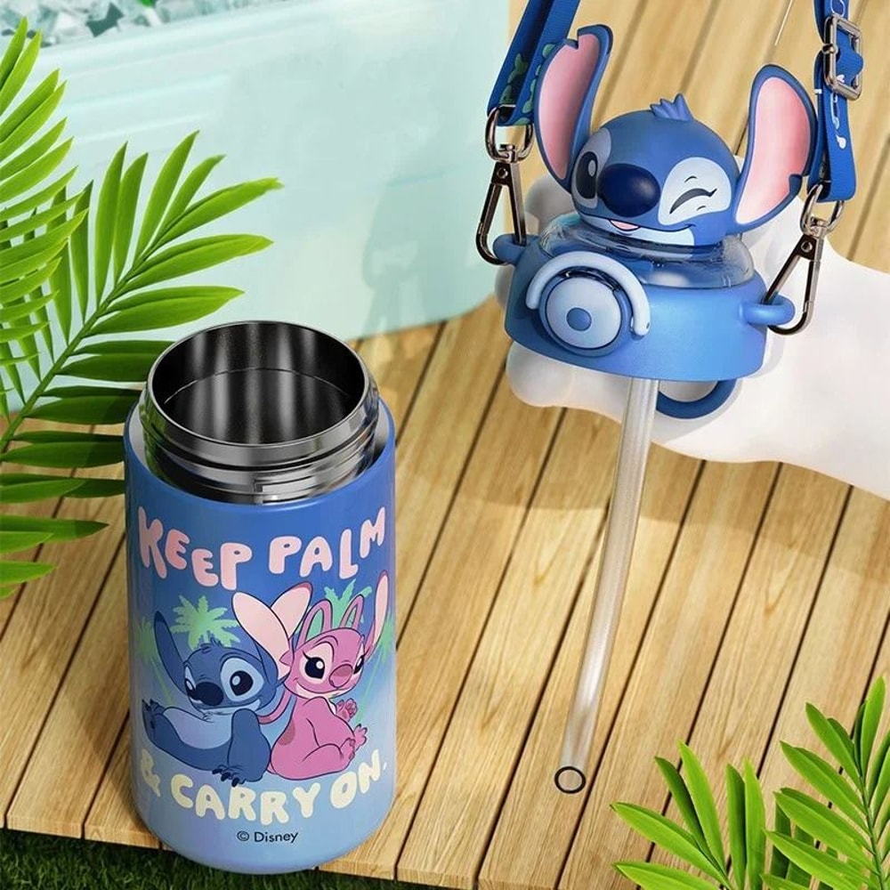 Disney Stitch 600ml Cartoon Thermos Cup Large Capacity Stainless Steel Insulated Water Bottle 2